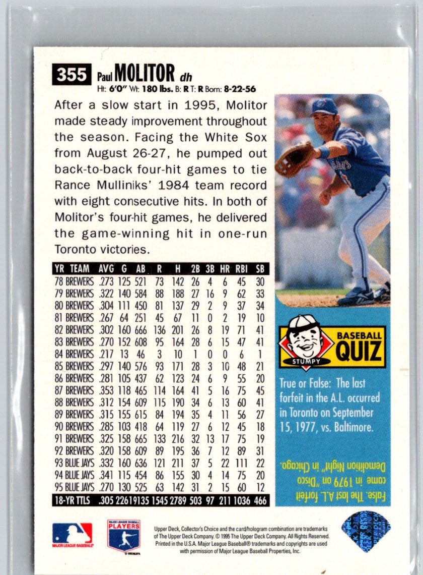 1996 Collector's Choice #355 Paul Molitor V09