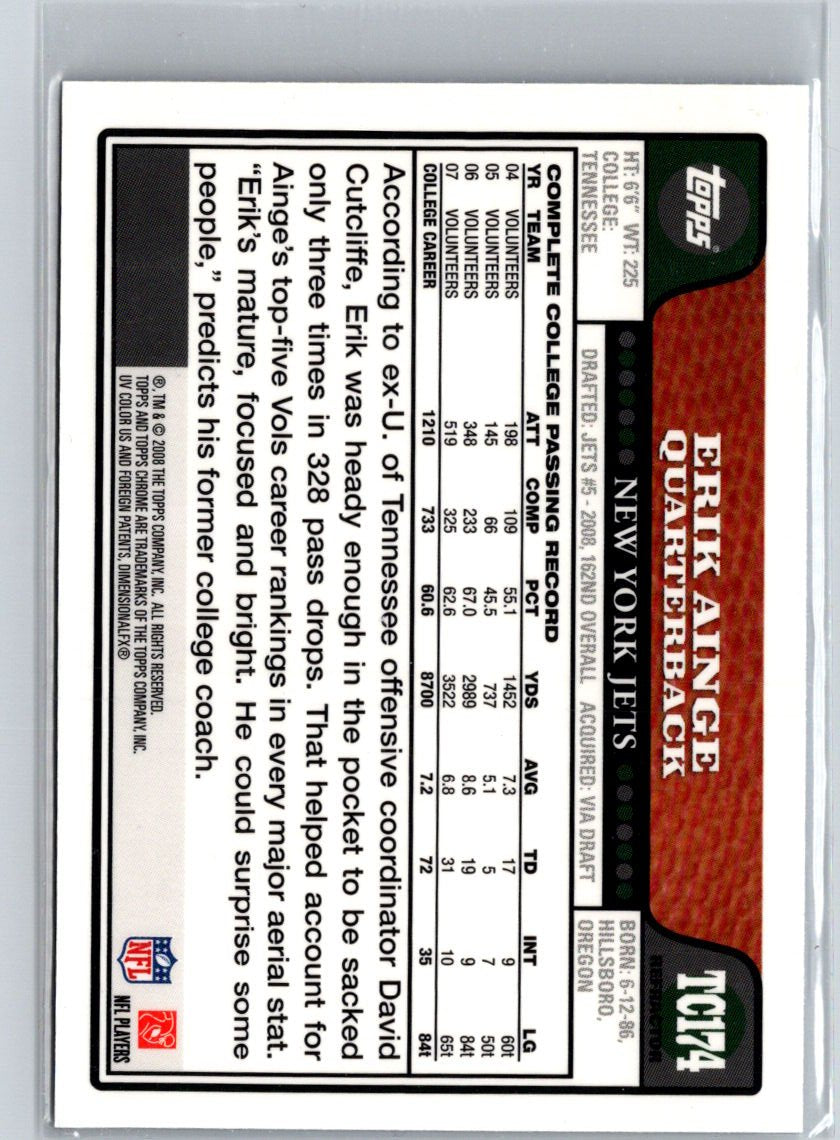 2008 Topps Chrome #TC174 Erik Ainge Blue Refractors V10