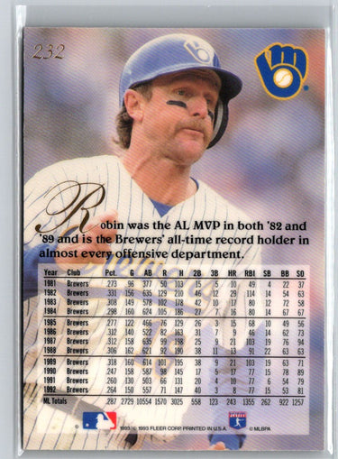 1993 Flair #232 Robin Yount V10