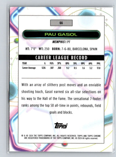 2023-24 Topps Chrome Cosmic #66 Pau Gasol V11