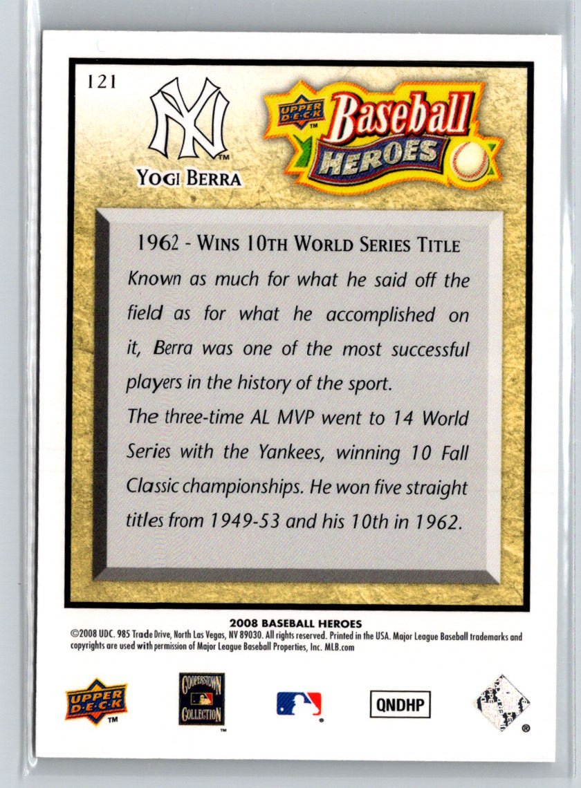 2008 Upper Deck Baseball Heroes #121 Yogi Berra V11