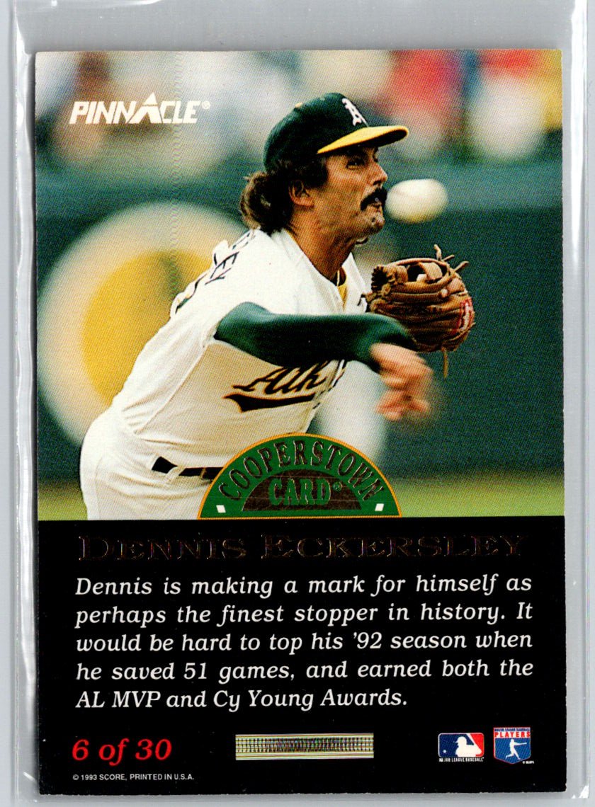 1993 Pinnacle Cooperstown #6 Dennis Eckersley V11