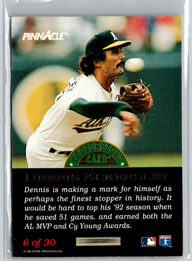 1993 Pinnacle Cooperstown #6 Dennis Eckersley V11