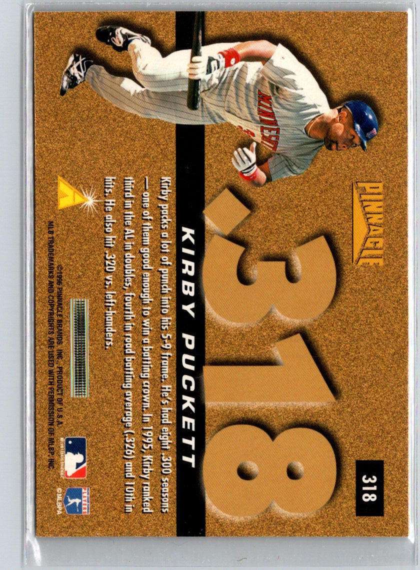 1996 Pinnacle #318 Kirby Puckett V12