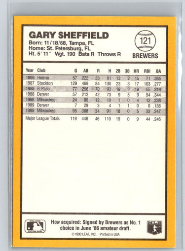 1990 Donruss Best of the AL #121 Gary Sheffield V13