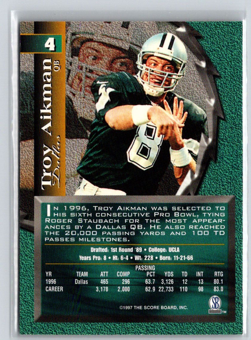 1997 Score Board Talk N' Sports #4 Troy Aikman V14