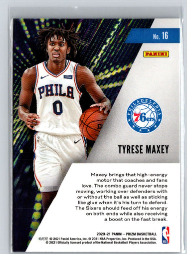 2020-21 Panini Prizm #16 Tyrese Maxey Instant Impact V15