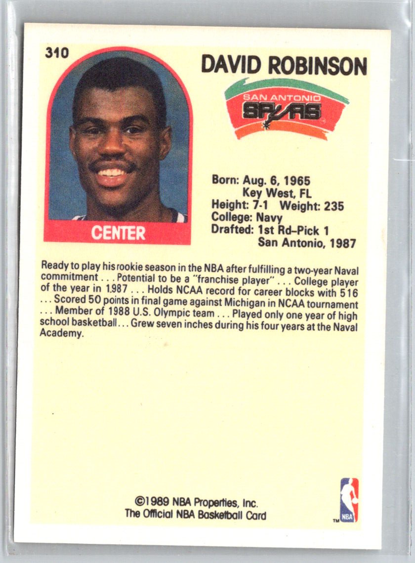 1989-90 Hoops #310 David Robinson V15
