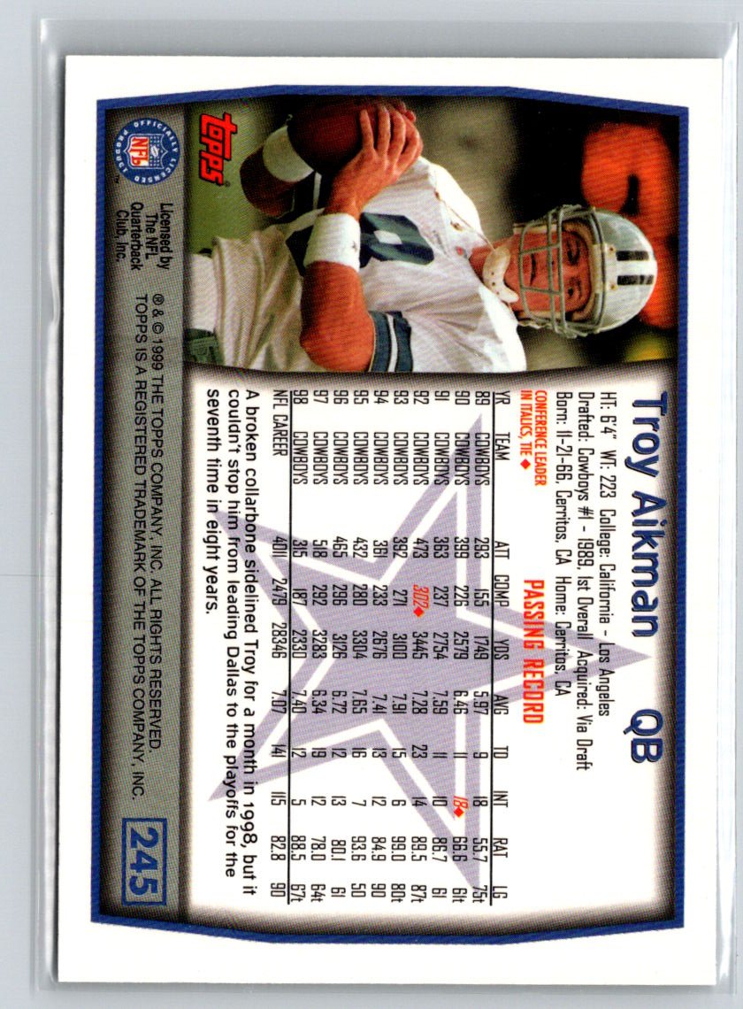 1999 Topps #245 Troy Aikman V15
