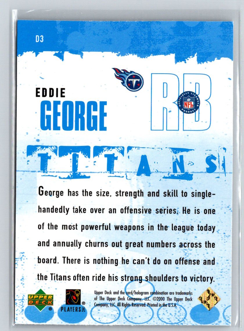 2000 Upper Deck Black Diamond #D3 Eddie George Diamonation V15