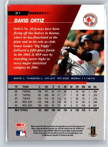2005 Leaf #31 David Ortiz Black V15