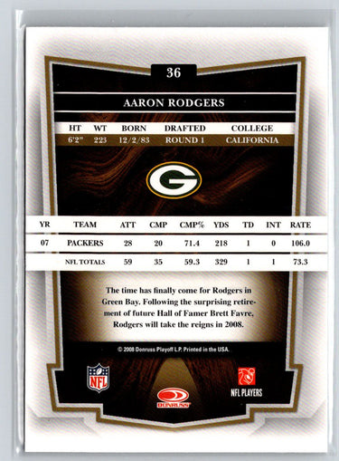 2008 Donruss Classics #36 Aaron Rodgers V15