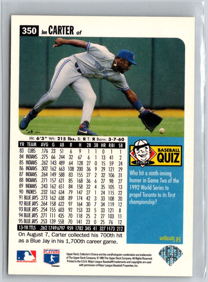 1996 Collector's Choice #350 Joe Carter Silver Signature V16
