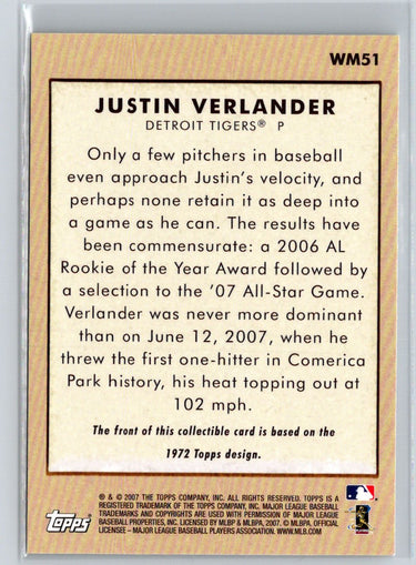 2007 Topps #WM51 Justin Verlander Walmart V16