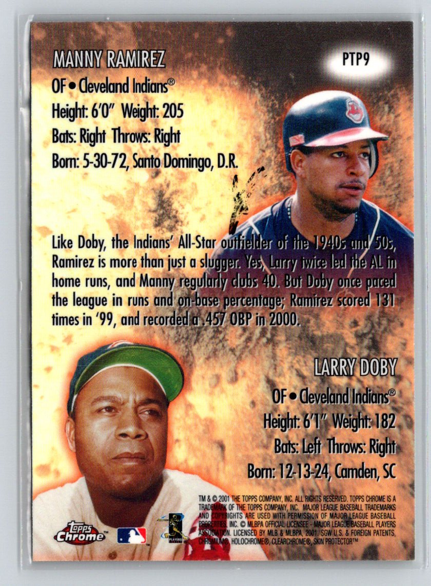 2001 Topps Chrome #PTP9 Larry Doby / Manny Ramirez Past to Present V17