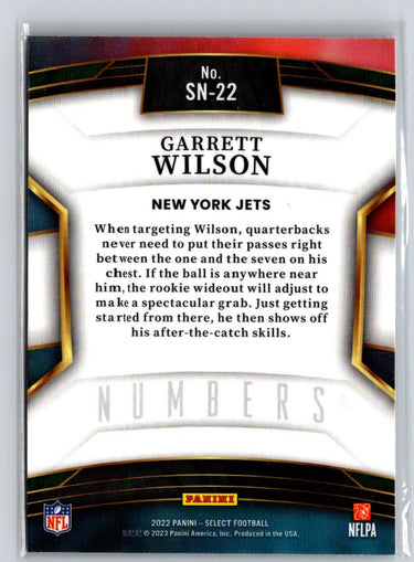 2022 Panini Select #SN-22 Garrett Wilson Select Numbers V17
