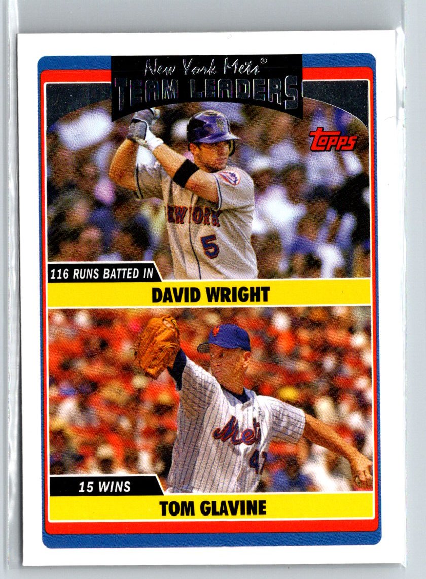 2006 Topps Updates #UH291 Mets Team Leaders (David Wright / Tom Glavine) TL V18