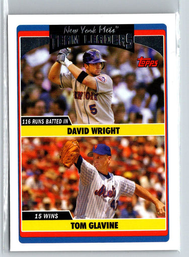 2006 Topps Updates #UH291 Mets Team Leaders (David Wright / Tom Glavine) TL V18