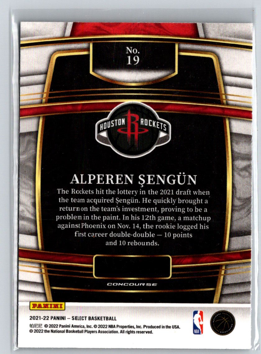 2021-22 Panini Select #19 Alperen Sengun V18