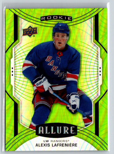 2020-21 Upper Deck Allure #150 Alexis Lafreniere Green Quartz #/99 V18