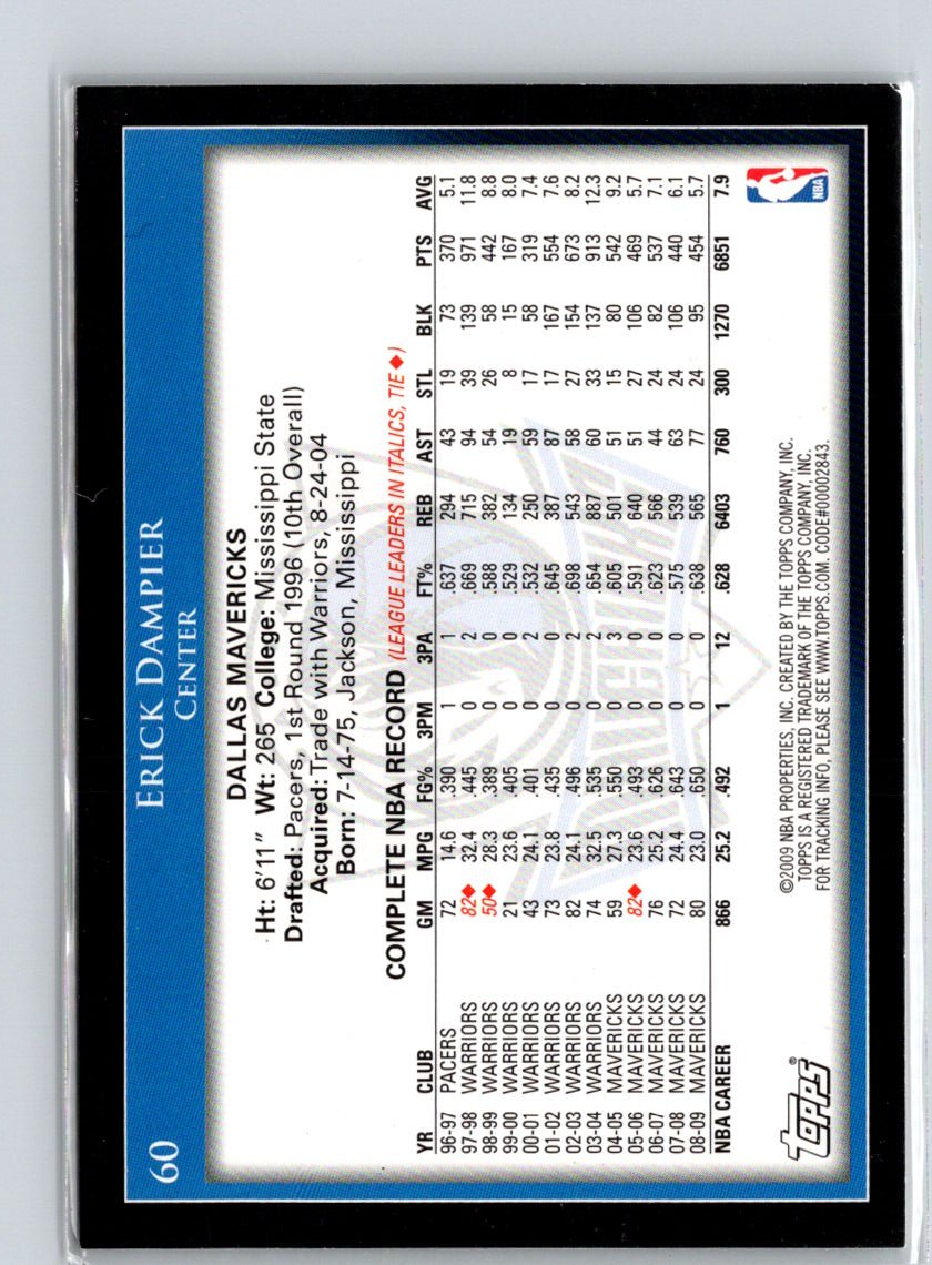 2009-10 Topps #60 Erick Dampier V18
