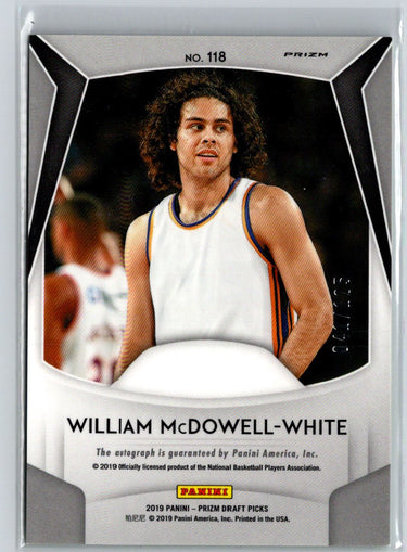 2019 Prizm Draft Picks William McDowell-White  Prizms Autographs Green V19
