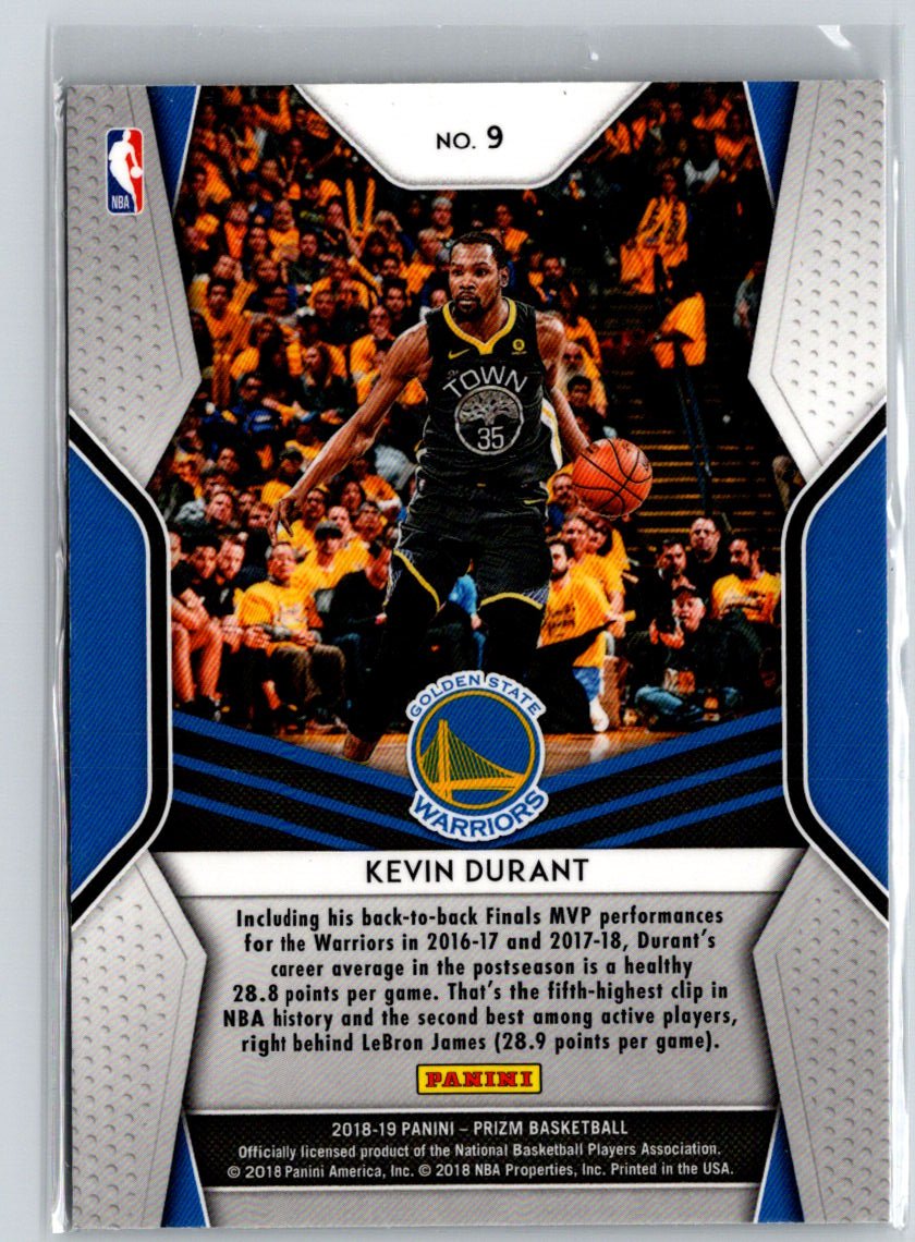 2018-19 Panini Prizm #9 Kevin Durant Dominance V19