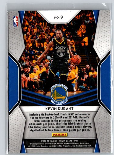 2018-19 Panini Prizm #9 Kevin Durant Dominance V19