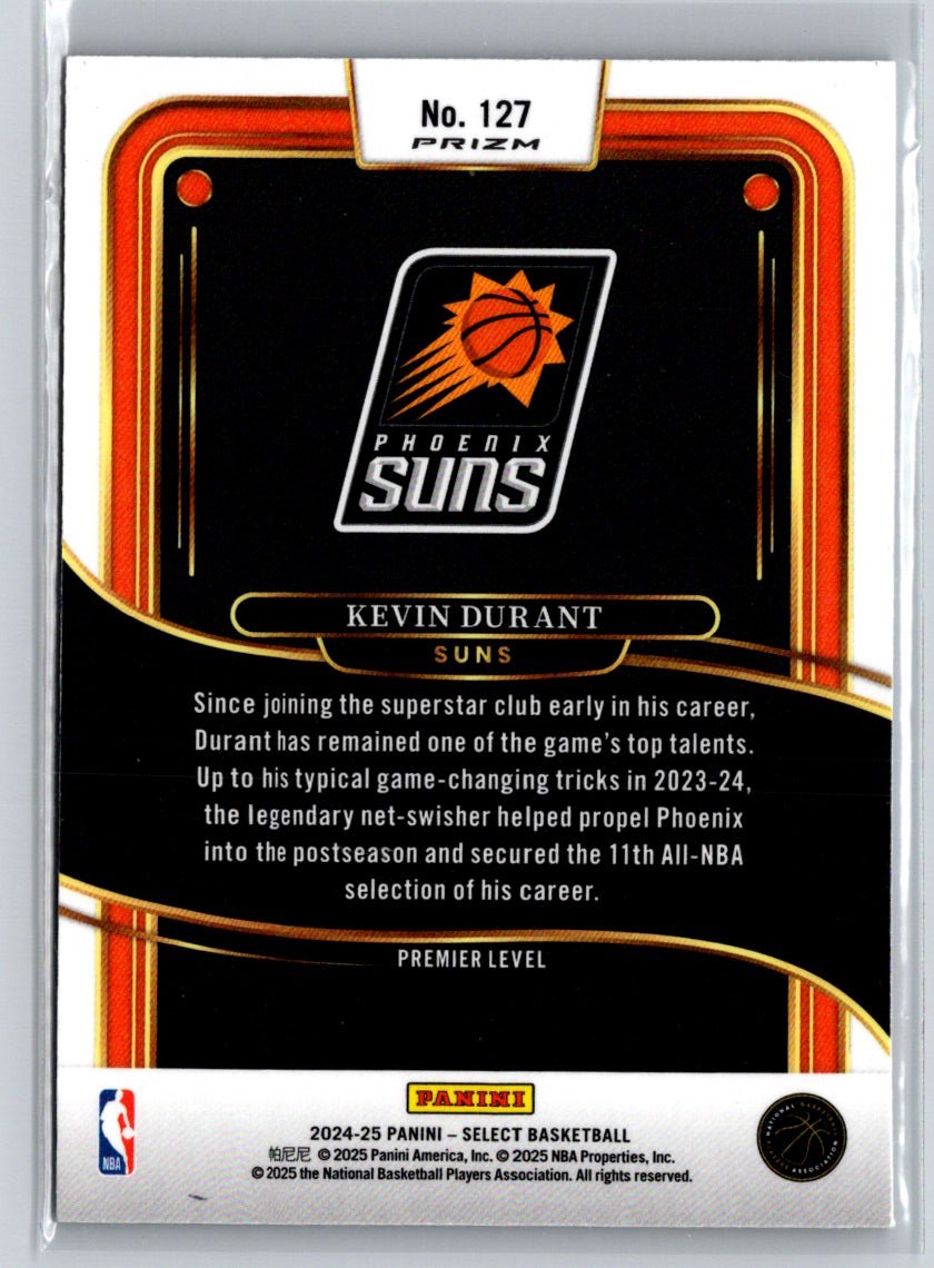 2024-25 Panini Select #127 Kevin Durant Blue Cracked Ice Prizm V20