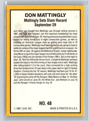 1987 Donruss Highlights #48 Don Mattingly V20