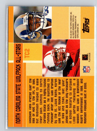 2001 Topps #TC2 Wolfpack Wideouts (Torry Holt / Koren Robinson) Combos V21