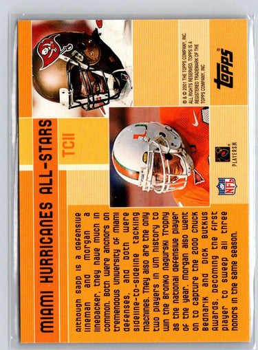2001 Topps Chrome #TC11 Warren Sapp / Dan Morgan Combos Refractors V21