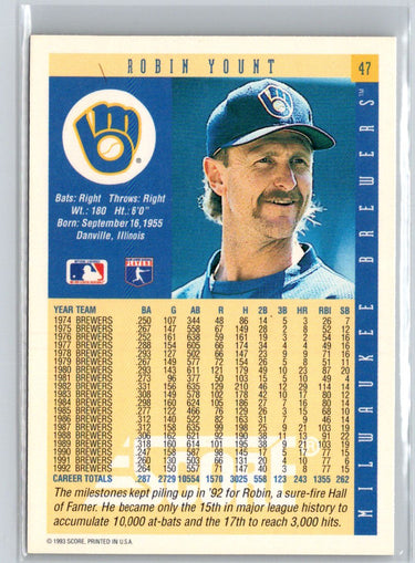 1993 Score #47 Robin Yount V22