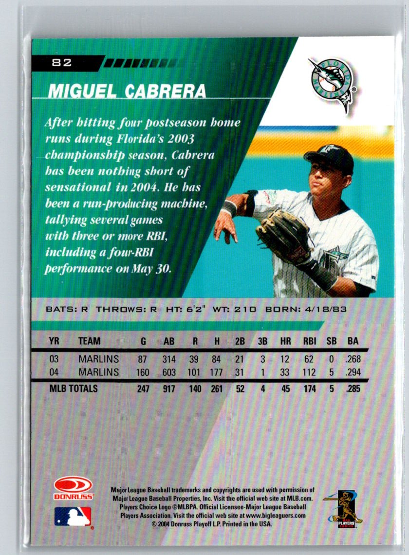 2005 Leaf #82 Miguel Cabrera Black V22