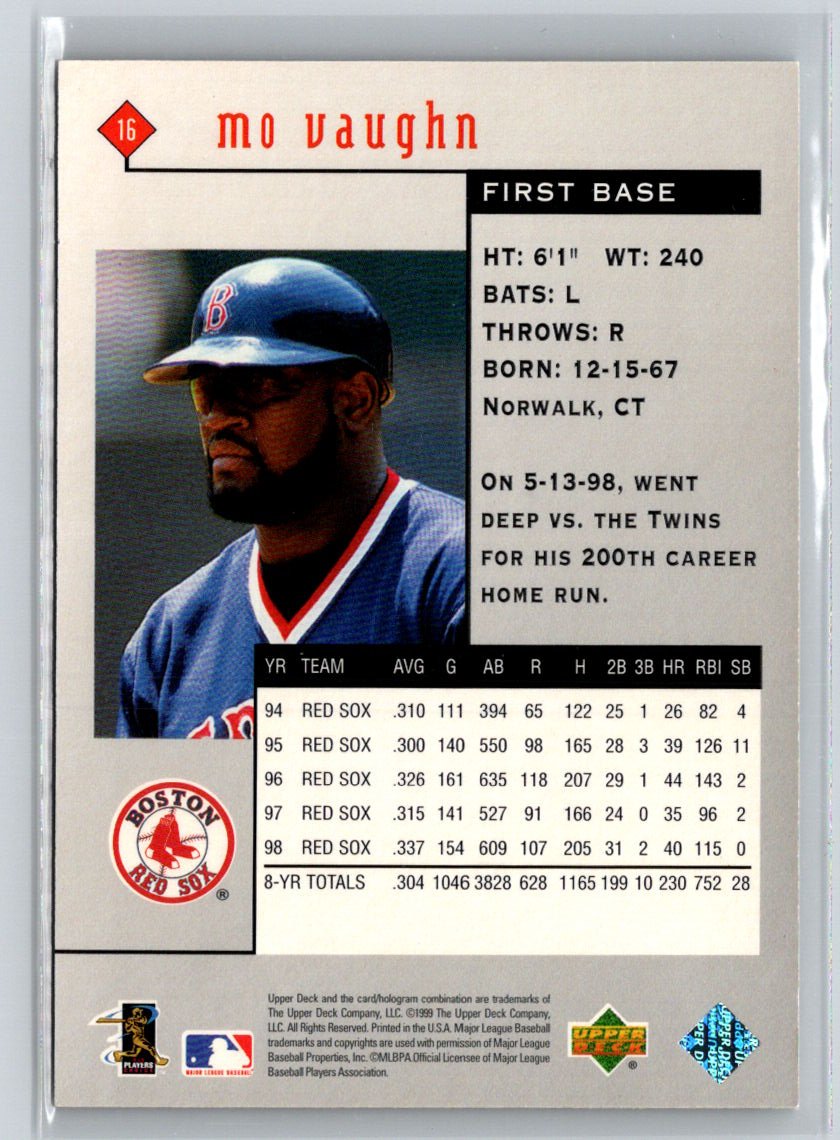 1999 Upper Deck Black Diamond #16 Mo Vaughn V22