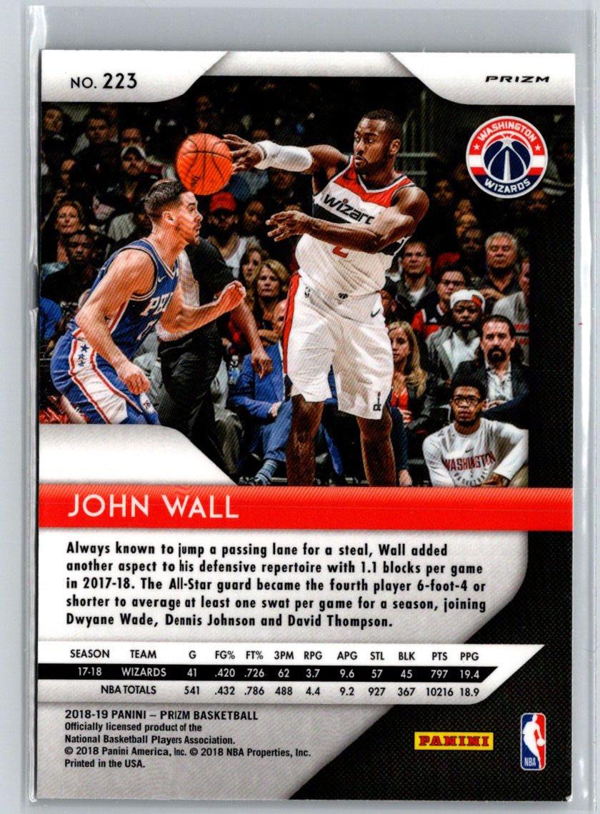 2018-19 Panini Prizm #223 John Wall Prizms Green V22