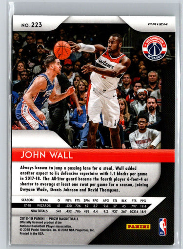 2018-19 Panini Prizm #223 John Wall Prizms Green V22