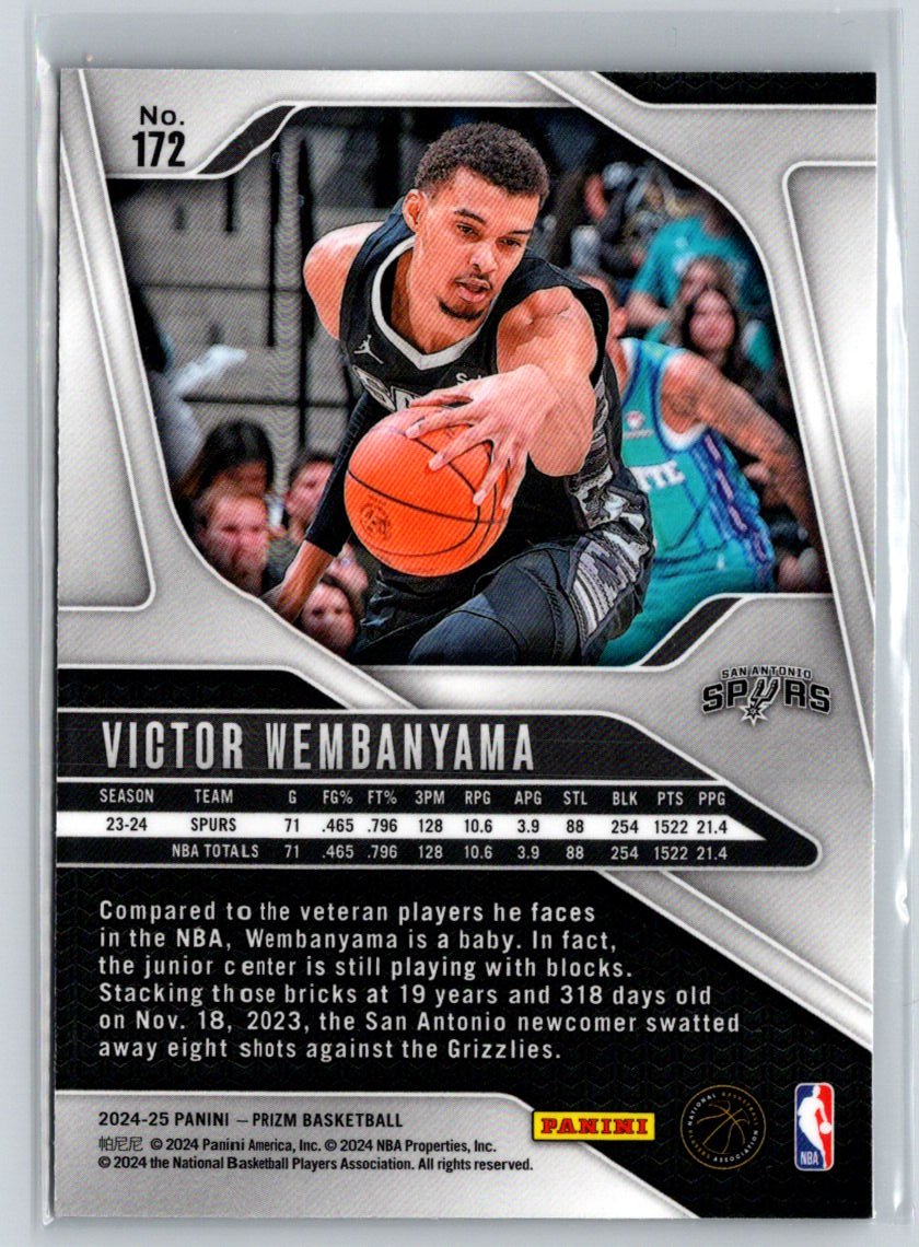 2024-25 Panini Prizm #172 Victor Wembanyama V23