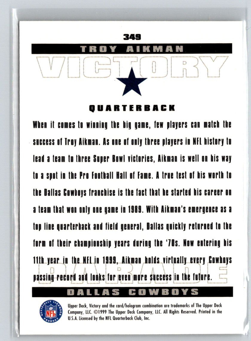 1999 Upper Deck Victory #349 Troy Aikman V24