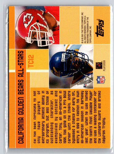 2001 Topps Chrome #TC12 Tony Gonzalez / Andre Carter Combos Refractors V25