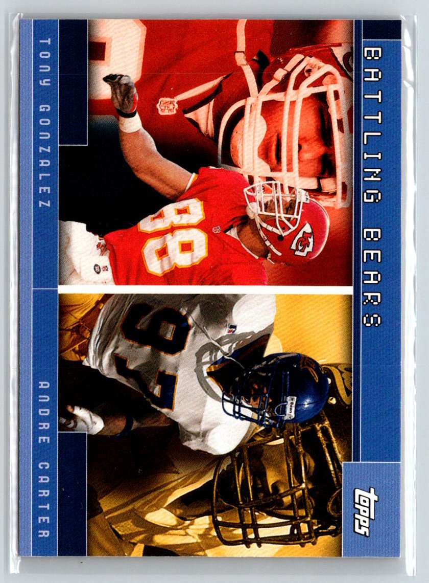 2001 Topps Chrome #TC12 Tony Gonzalez / Andre Carter Combos Refractors V25