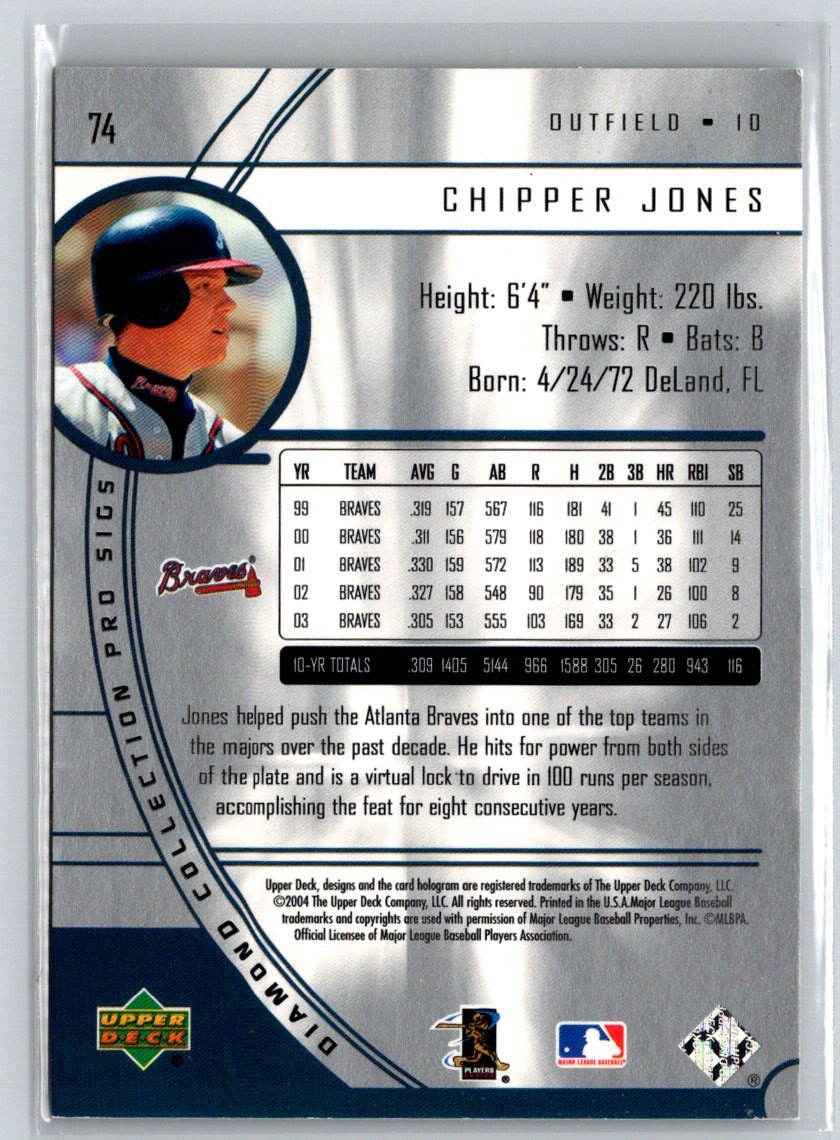 2004 Upper Deck Diamond Collection Pro Sigs #74 Chipper Jones V26