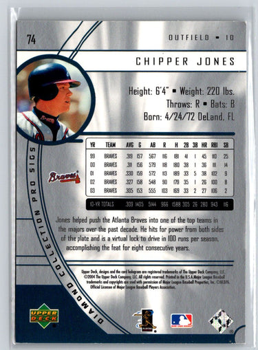 2004 Upper Deck Diamond Collection Pro Sigs #74 Chipper Jones V26