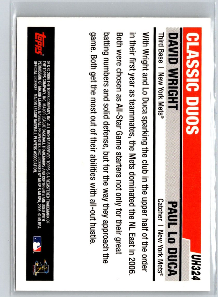 2006 Topps Updates & Highlights #UH324 David Wright / Paul Lo Duca CD V26