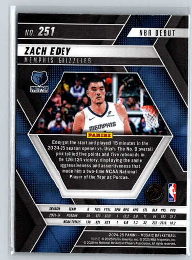 2024-25 Panini Mosaic #251 Zach Edey V26