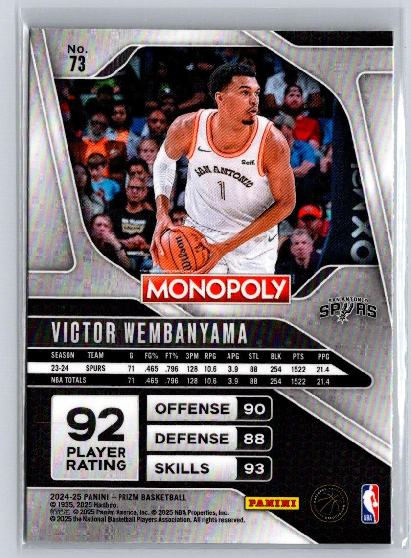 2024-25 Panini Prizm Monopoly #73 Victor Wembanyama V27