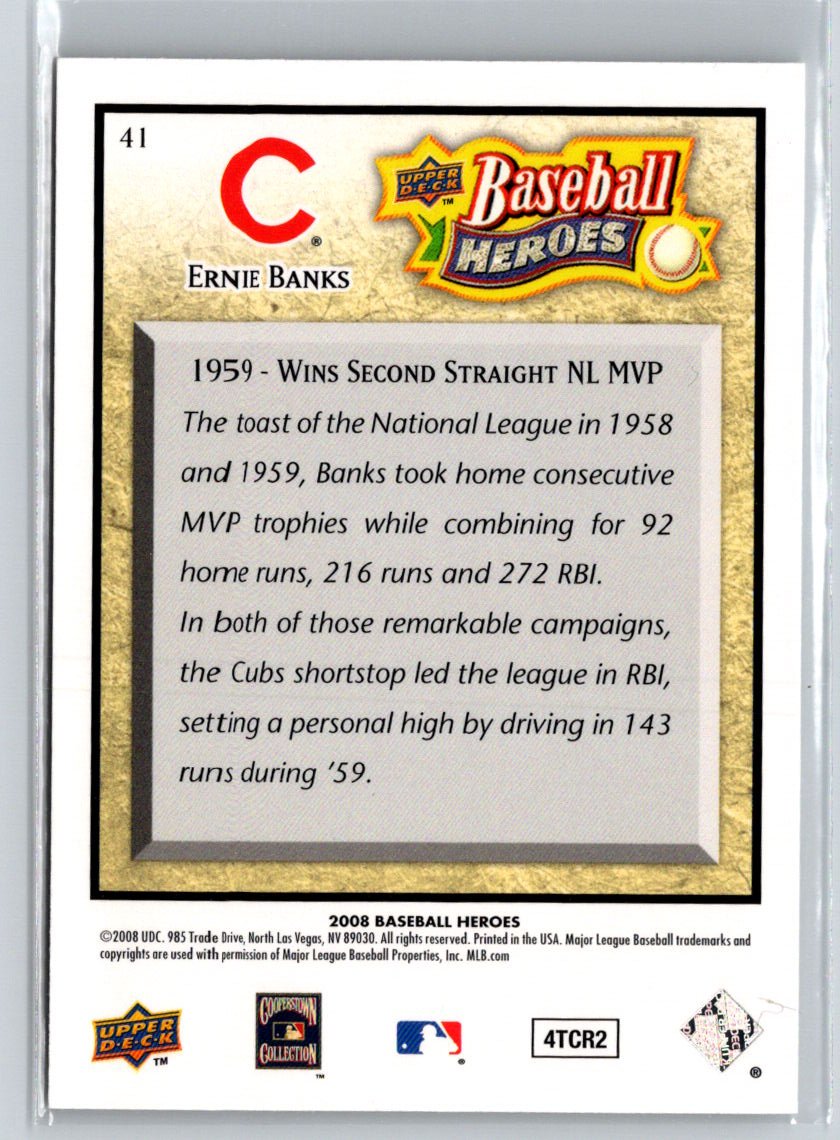 2008 Upper Deck Baseball Heroes #41 Ernie Banks V27