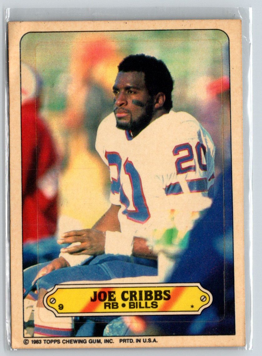 1983 Topps #9 Joe Cribbs Stickers V27
