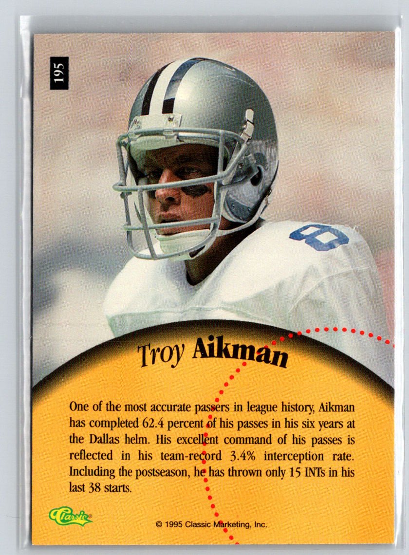1995 Classic Five Sport #195 Troy Aikman V27
