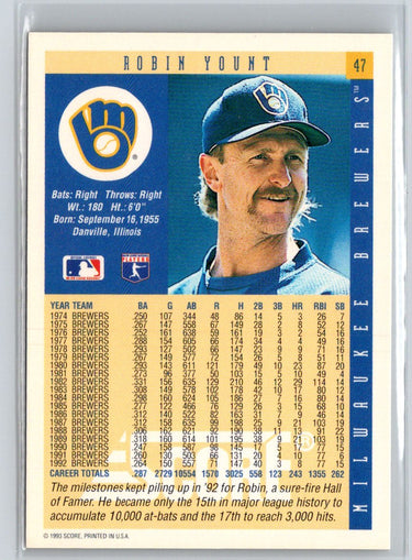 1993 Score #47 Robin Yount V27
